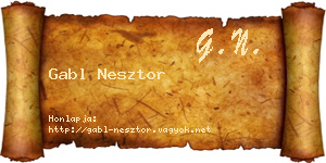 Gabl Nesztor névjegykártya