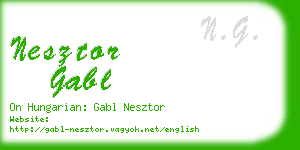 nesztor gabl business card
